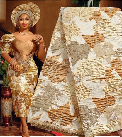 SJD LACE French Brocade Lace Fabric 2025 High Quality African Damask Lace Fabric Embroidery Jacquard Tissue For Wedding Sew 2100