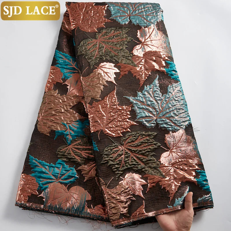 SJD LACE French Brocade Lace Fabric 2025 High Quality African Damask Lace Fabric Embroidery Jacquard Tissue For Wedding Sew 2100