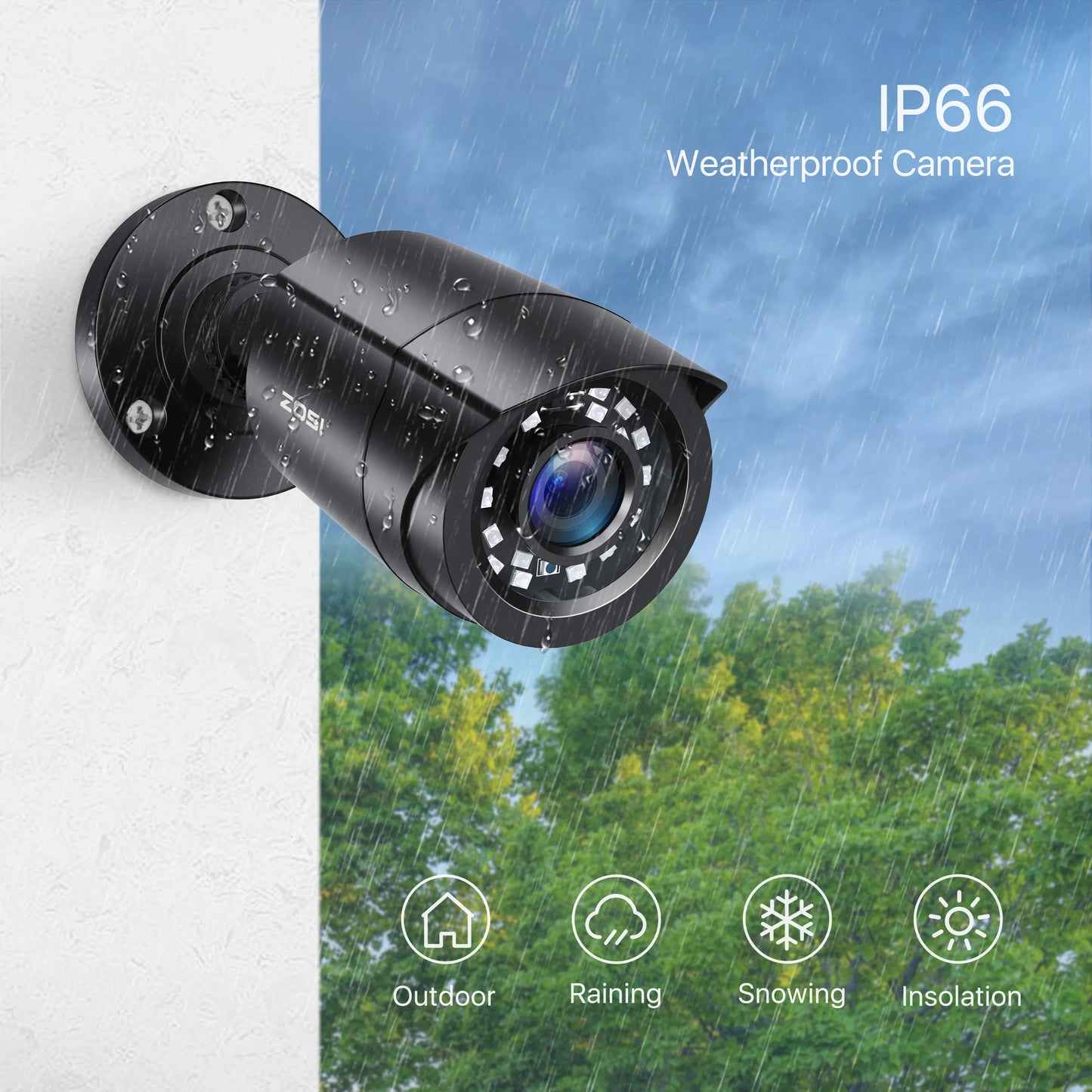 ZOSI 4pcs/lot 1080p HD-TVI CCTV Security Camera ,80ft Night Vision ,Outdoor Whetherproof Surveillance Camera Kit