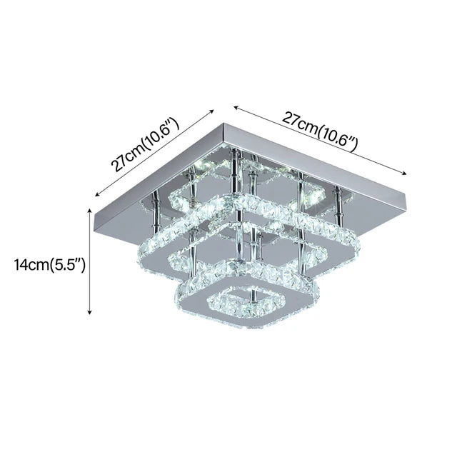 Modern Luxury Crystal Lamp LED Ceiling Pendant 2nd Floor Hall Indoor Chandelier Home Decoration Kitchen Lighting Simple Dimmer