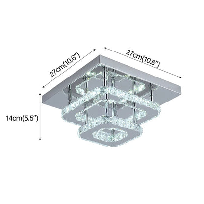 Modern Luxury Crystal Lamp LED Ceiling Pendant 2nd Floor Hall Indoor Chandelier Home Decoration Kitchen Lighting Simple Dimmer