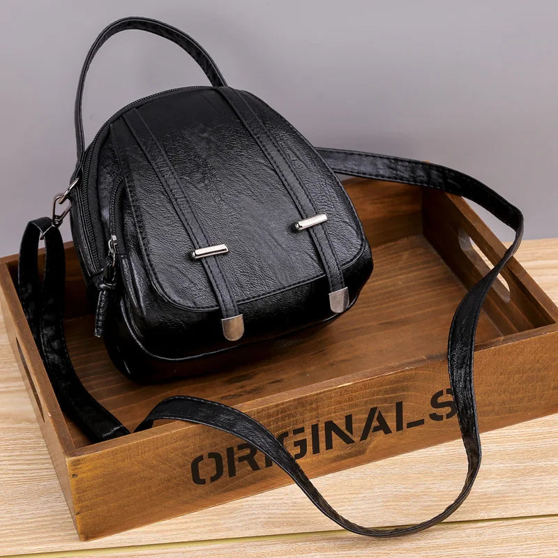Yogodlns Vintage Small Shoulder Bag Women Soft PU Leather Crossbody Bag Multifunction Messenger Bag Casual Lady Handbag Bolso