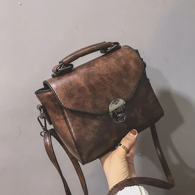 Winter New Lock Design Shoulder Bag PU Leather Crossbody Bag Brands Small Square Bag Lady Handbag Casual Messenger Bag Pouch sac