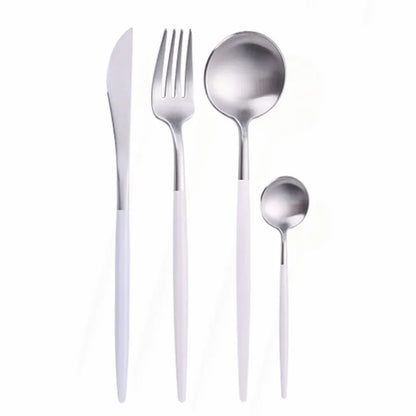 Silverware Tableware Set 18/10 Stainless Steel Tableware Cutlery Set Fork Spoon Butter Knife Chopsticks Matte Dinnerware Sets