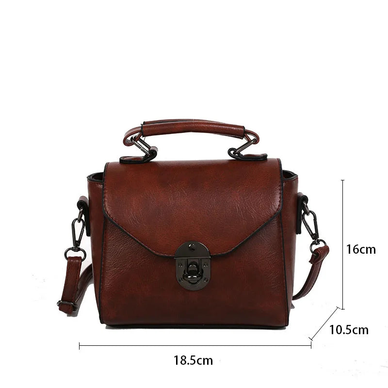 Winter New Lock Design Shoulder Bag PU Leather Crossbody Bag Brands Small Square Bag Lady Handbag Casual Messenger Bag Pouch sac