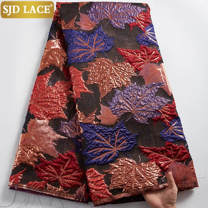 SJD LACE French Brocade Lace Fabric 2025 High Quality African Damask Lace Fabric Embroidery Jacquard Tissue For Wedding Sew 2100