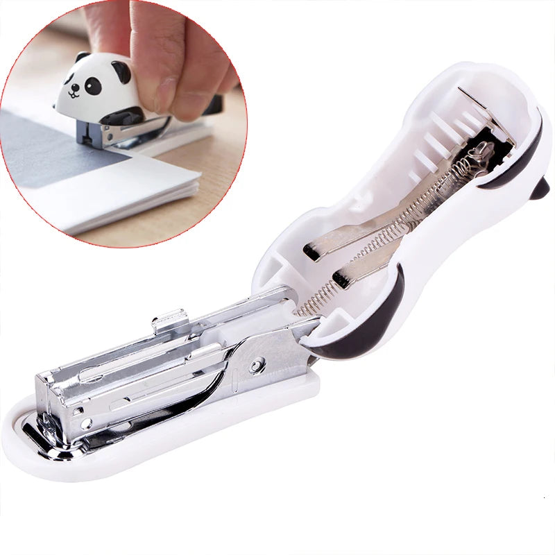 A set of fashionable stapler for panda stapler, with 10 mm steel clips, office supplies, school uniform supplies