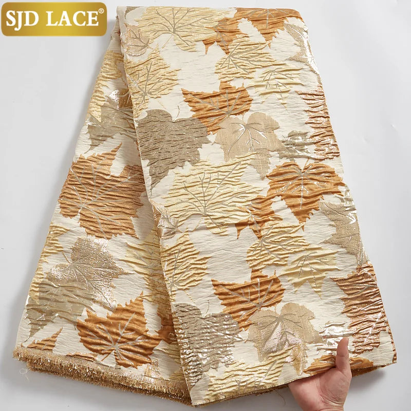 SJD LACE French Brocade Lace Fabric 2025 High Quality African Damask Lace Fabric Embroidery Jacquard Tissue For Wedding Sew 2100