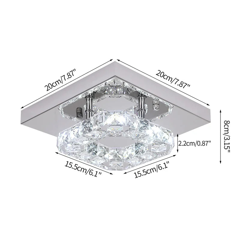 Modern Luxury Crystal Lamp LED Ceiling Pendant 2nd Floor Hall Indoor Chandelier Home Decoration Kitchen Lighting Simple Dimmer