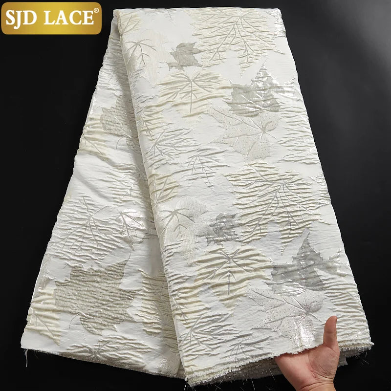 SJD LACE French Brocade Lace Fabric 2025 High Quality African Damask Lace Fabric Embroidery Jacquard Tissue For Wedding Sew 2100