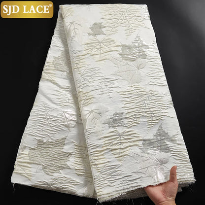 SJD LACE French Brocade Lace Fabric 2025 High Quality African Damask Lace Fabric Embroidery Jacquard Tissue For Wedding Sew 2100