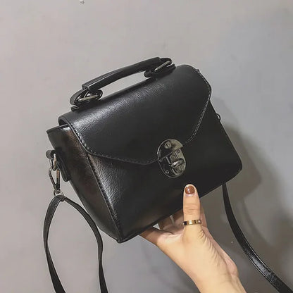 Winter New Lock Design Shoulder Bag PU Leather Crossbody Bag Brands Small Square Bag Lady Handbag Casual Messenger Bag Pouch sac