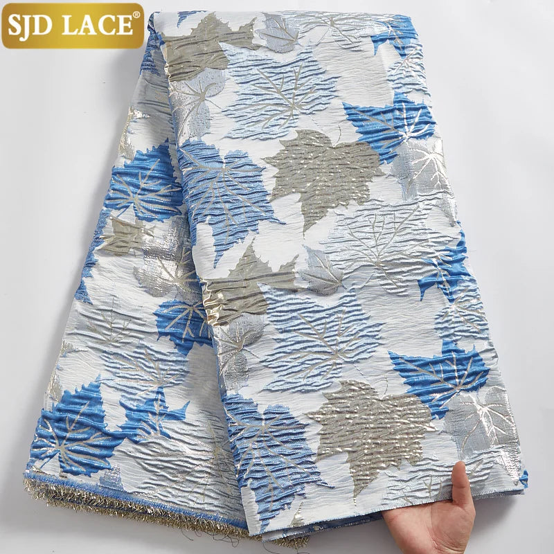 SJD LACE French Brocade Lace Fabric 2025 High Quality African Damask Lace Fabric Embroidery Jacquard Tissue For Wedding Sew 2100