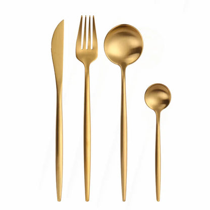 Silverware Tableware Set 18/10 Stainless Steel Tableware Cutlery Set Fork Spoon Butter Knife Chopsticks Matte Dinnerware Sets