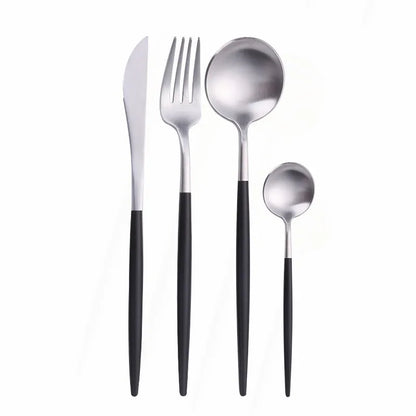 Silverware Tableware Set 18/10 Stainless Steel Tableware Cutlery Set Fork Spoon Butter Knife Chopsticks Matte Dinnerware Sets