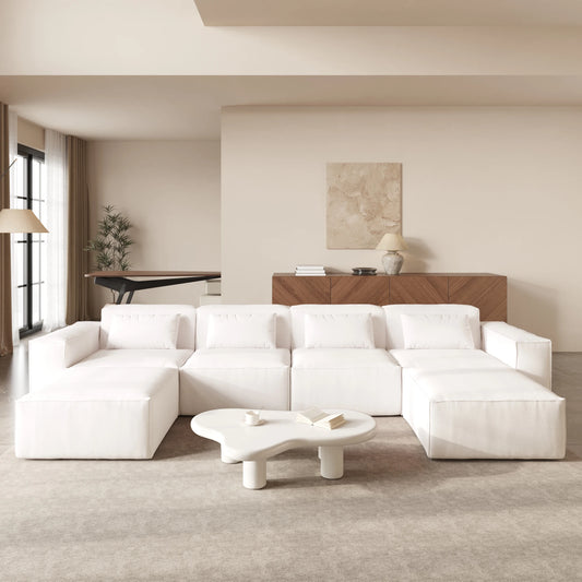 Sdorens Modular Sectional Sofa Couch for Living Room 149.62" Oversized U Shaped Cloud Couch with 2 Ottomans No Assembly Required