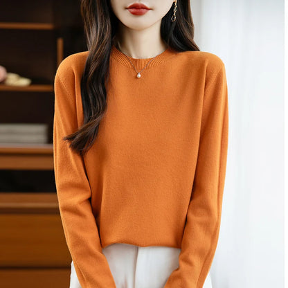 Women 22 colors weater O-neck Autumn Winter Basic 100% Andy velvet Warm Casual Pulls Jumpers Korean FashionSpring Knitwear 2025