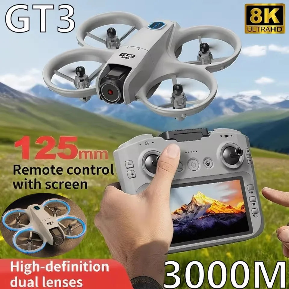 NEW GT3 GPS Drone with 8K HD Dual Cameras 180° FPV 5G WIFI Brushless Motors Intelligence Obstacle Avoidance Foldable Quadcopters