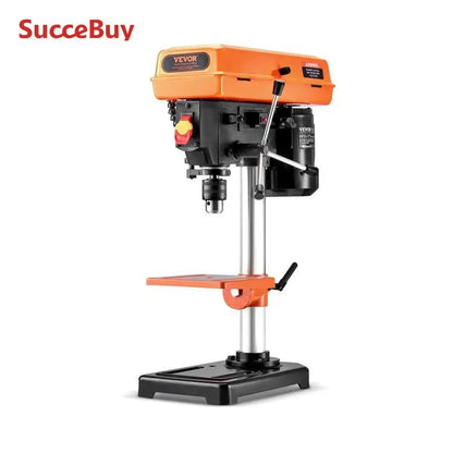 SucceBuy 8in Benchtop Drill Press 2.3A Induction Motor Tabletop Drilling Machine 5-Adjustable Speed & LED Work Light Wood Metal