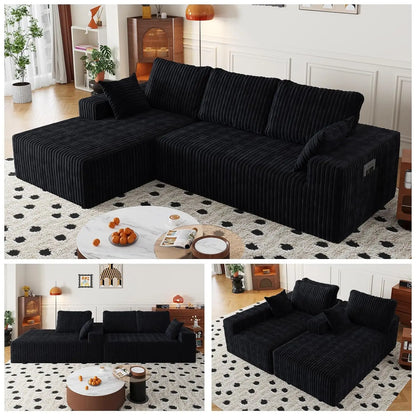 108" Cloud Sectional Couch with L-Shape Chaise,4 Seat Modern Modular Sofa with Deep Seat,Upholstered Couches for, Customized