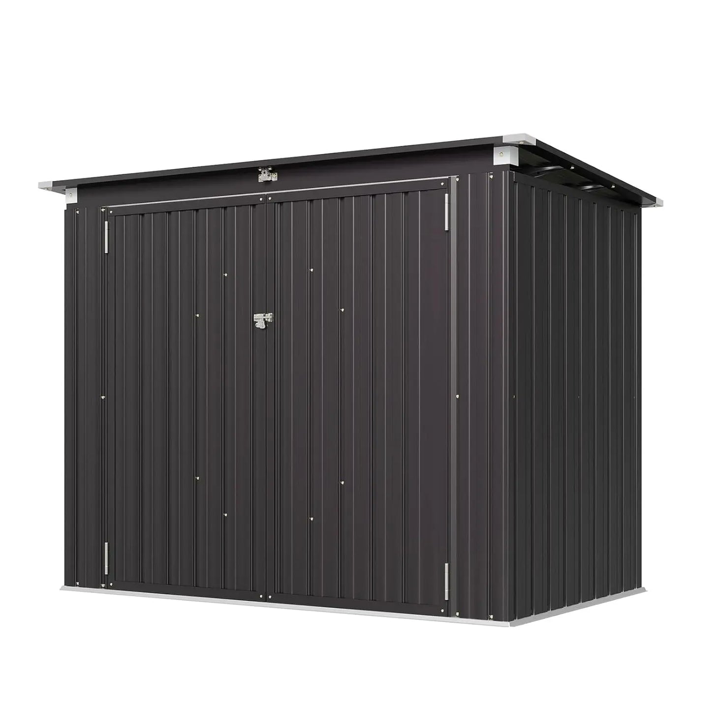 80 cu.ft Metal Outdoor Storage Shed with Chain Lid Waterproof Garbage Can Organizer for 2 Bins Toys Garden Tools, Customized