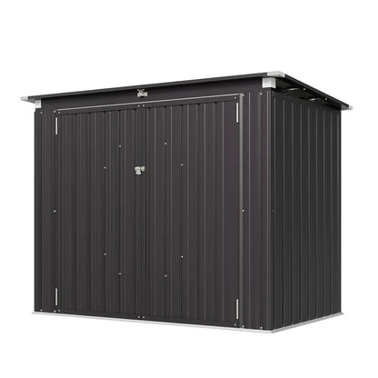 80 cu.ft Metal Outdoor Storage Shed with Chain Lid Waterproof Garbage Can Organizer for 2 Bins Toys Garden Tools, Customized