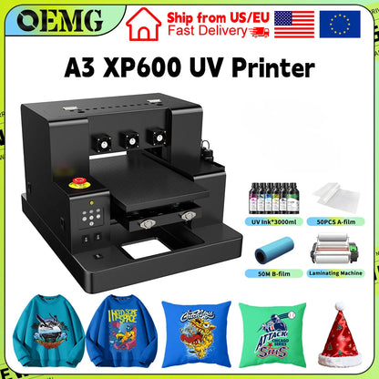 A3 A4 UV Printer For Epson L805 XP600 UV Printer UV Printing Machine For Bottle Wood Phone Case Printing A4 UV Flatbed Printer