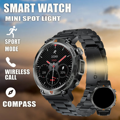 LaNikar 2024 New Bluetooth Call Smart Watch Men Full Touch Screen Health Monitor With Flashlight Men SmartWatch For IOS Android