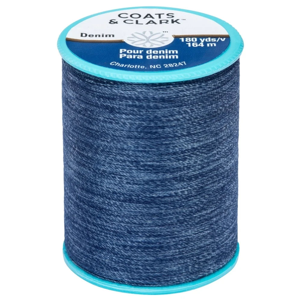 Dual Duty Plus Denim Thread 3 Pack 180 Yards Cotton Covered Polyester Bobbins Ideal for Sewing Mending