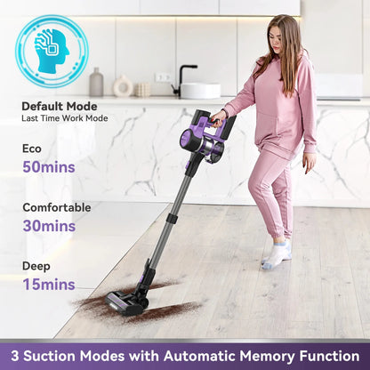 INSE S10 Cordless Vacuum Cleaner 45Kpa Powerful 6-in-1 Stick Vacuum Up to 50Min Runtime Rechargeable Battery for Carpet Pet Hair