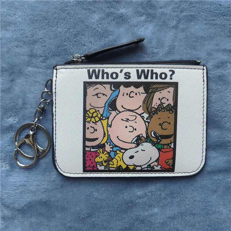 Snoopy Coin Purses Charlie Brown Cute Wallet Women Leisure Woodstock Zipper Card Holder Coin Pouch Lady Cases Giirls