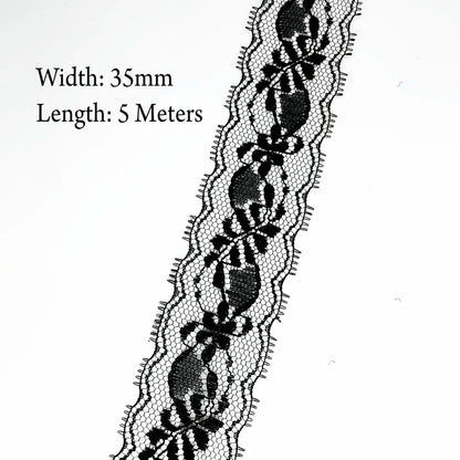 5 Meters White Black Lace Ribbon Assorted Pattern Trims for Gift Wrapping Christmas Wedding Decorations DIY Crafts Sewing Supply