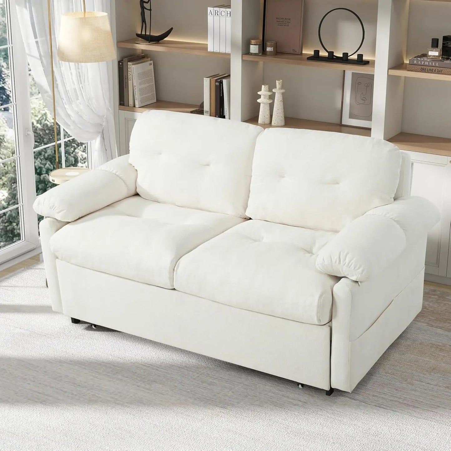 71.65" Convertible Pull-Out Sofa Bed – 3-in-1 Sleeper Couch for Small Apartment, Living Room & Bedroom – Queen-Size, Customized