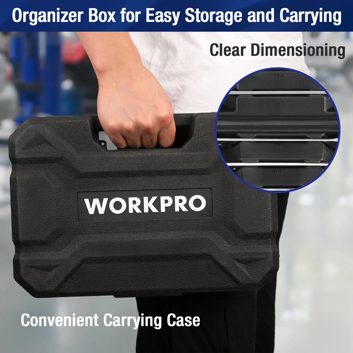 WORKPRO 23pc Ratcheting Wrench Set  with Box ,72 Teeth Wrench with Box, Wrench Repair  Tool Set