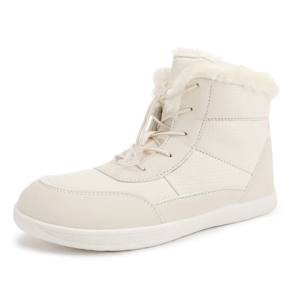 Women's Barefoot Boots Fur Lined Ankle Booties Anti-Slip Walking Boots Wide Toe Box for Outdoor Hiking