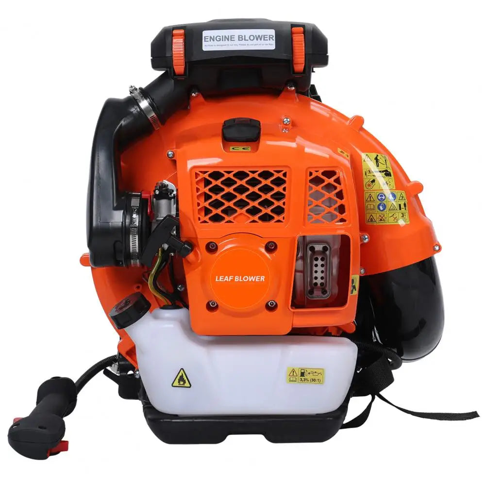 4-Stroke  Backpack Leaf Blower, 80CC 750CFM Engine Gas Leaf Blower,High Strength Gas PoweredSnow Blower Powerful Engine, Orange