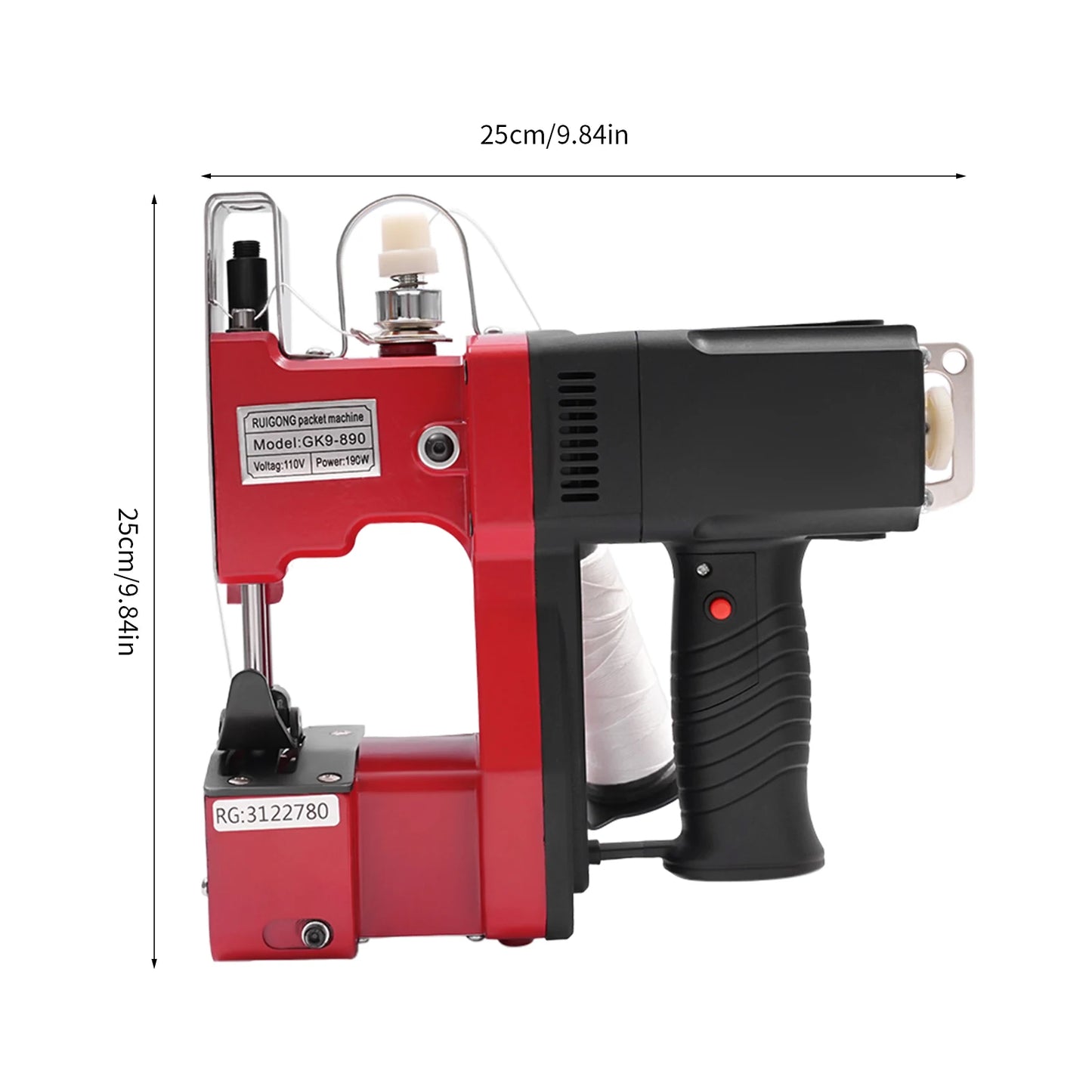 Portable Electric Bag Sewing Machine (110V), 1800 RPM Copper Motor & 2 Secant Modes, Fit Thick/Thin Materials