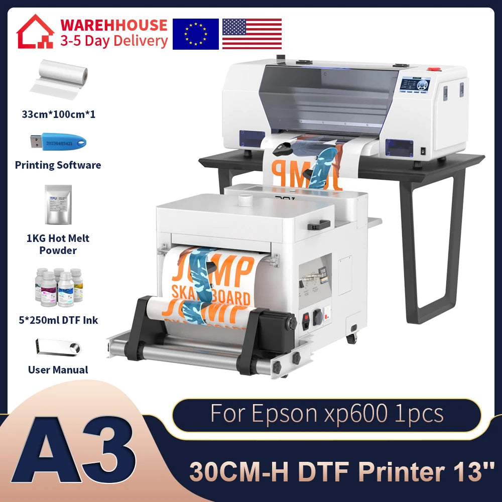 A3 DTF Printer For Epson XP600 Impresora A3 DTF Printing Machine Direct to Film Transfer A3 DTF Printers For T-Shirt Hoodies bag