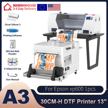 A3 DTF Printer For Epson XP600 Impresora A3 DTF Printing Machine Direct to Film Transfer A3 DTF Printers For T-Shirt Hoodies bag