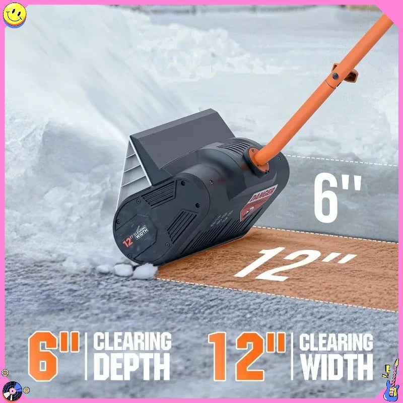 20V cordless electric snow shovel, 4.0Ah battery and adjustable handle, lightweight and easy to use snow blower, convenient