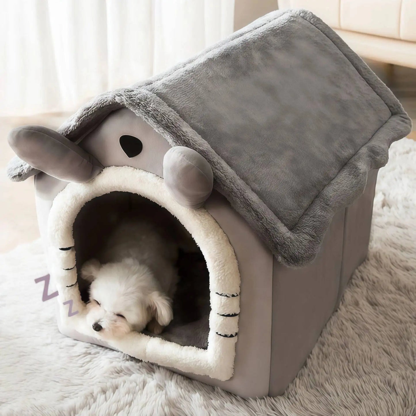 Indoor Warm Dog House Soft Pet Bed Tent House Dog Kennel Cat Bed Removable and Washable Cushion Suitable Four Season Universal