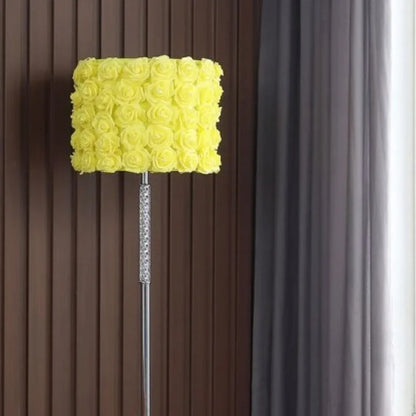 Yellow Roses In Bloom Acrylic Metal Floor Lamp Romantic Atmosphere Living Room Bedroom Lighting