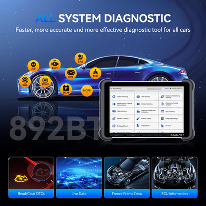 MUCAR 892BT OBD2 Scanner CANFD&DOIP Diagnostic Tool Lifetime Free Update Bi-directional Full System 34 Reset ECU Coding 64GB