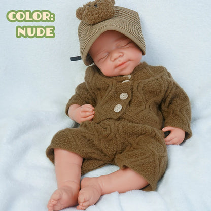 Soft Full Body Platinum Silicone Painted Reborn Doll Girl Handmade 18.31 Inch Solid Color Newborn Dummy Boy Suitable