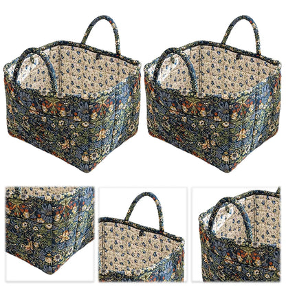 Boho Fabric Storage Basket Portable Quilted Laundry Hampers Collapsible Dirty Clothes Laundry Baskets Bathroom Storage Organizer