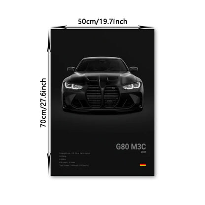 2-A1 Famous Cars G80 M3C Canvas Wall Art Print Poster E30 M3 Z8 Decorative Mural Modern Home Decor Birthday Gift Unframed