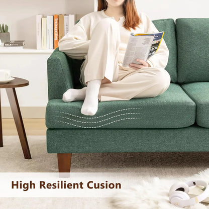 3 Seater Sofa Couch with Deep Seats, 89" Mid Century Modern Upholstered Sofa with Armrests, Comfy Couches , Customized