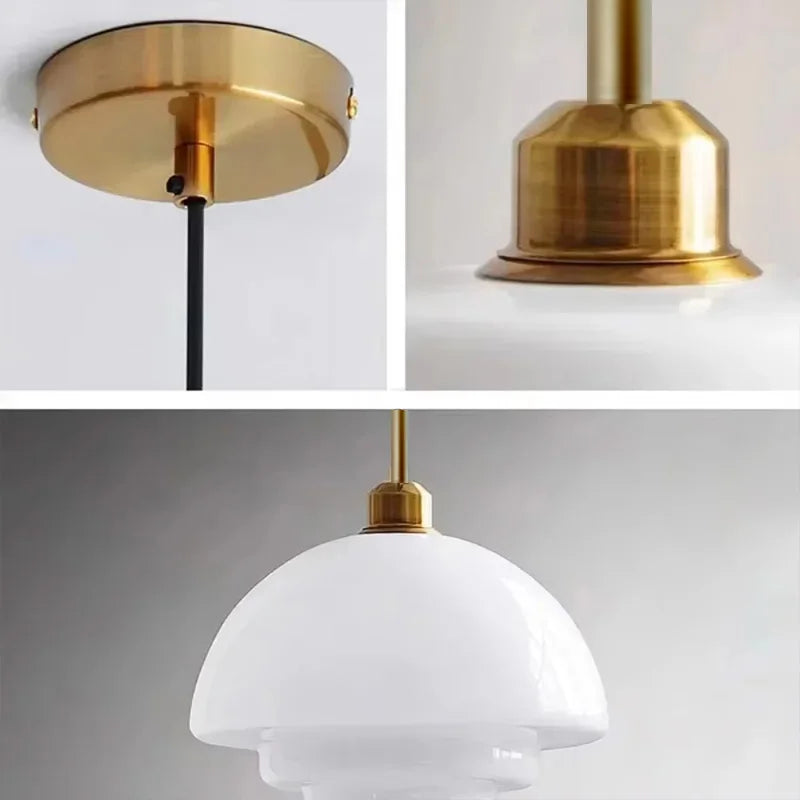 Nordic LED E27 Cream Wind Milk Glass Art Decorative Pendant Lights Modern Light Fixtures Kitchen Island Dining Room Bedside