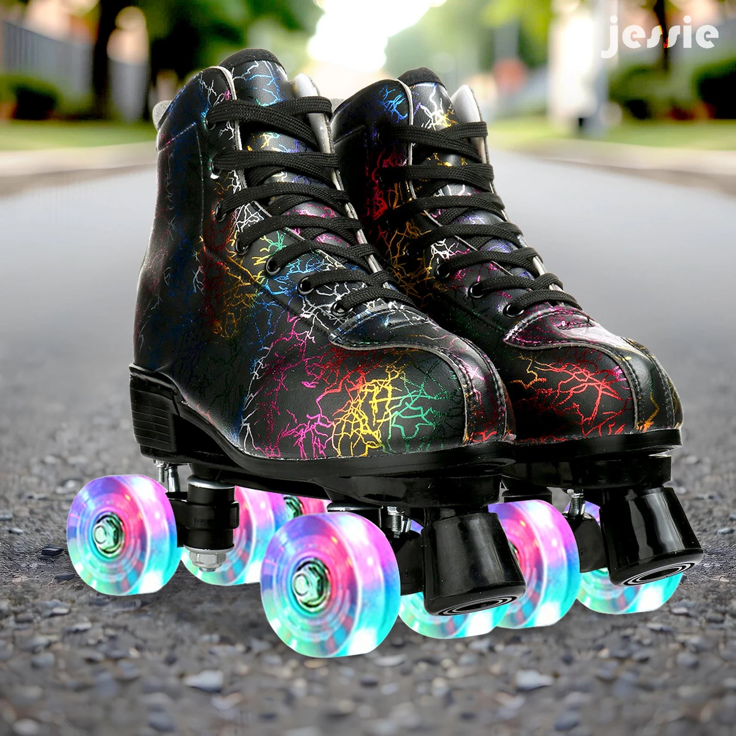 2025 Flashing Quad Roller Skates Adult Flashing 4 Wheels Skates For Women Men Outdoor Sports ice Skating Rink Quad Sneakers