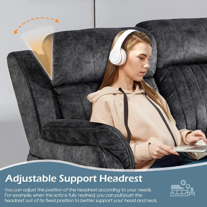 Zero Gravity Power Reclining Sofa with Adjustable Headrest, Electric Reclining Couch with Wireless Charge, USB, Customized